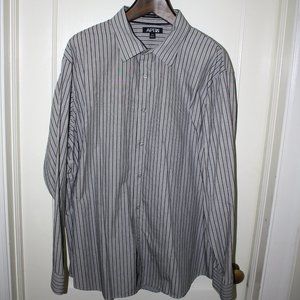 Apt 9 grey and black striped button down shirt